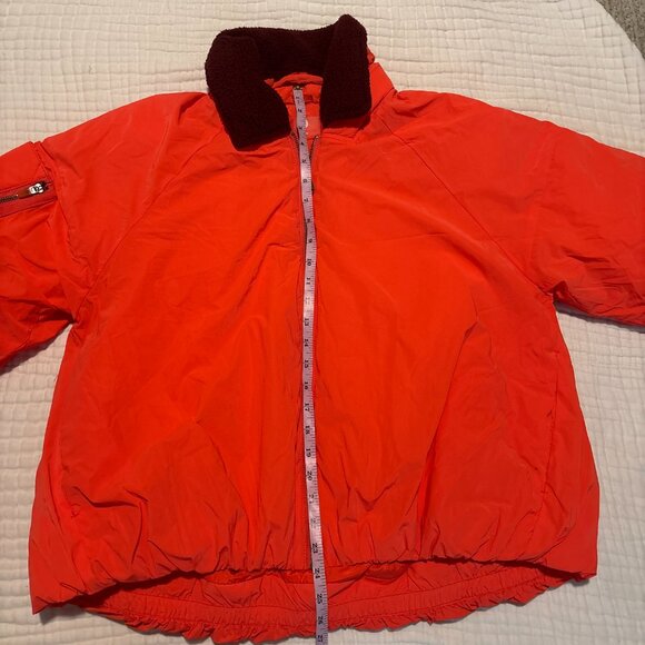 NWT PenfieldPrimaloft x free peopleBomber Jacket Cherry Tomato Red Sherpa Collar - Picture 12 of 16